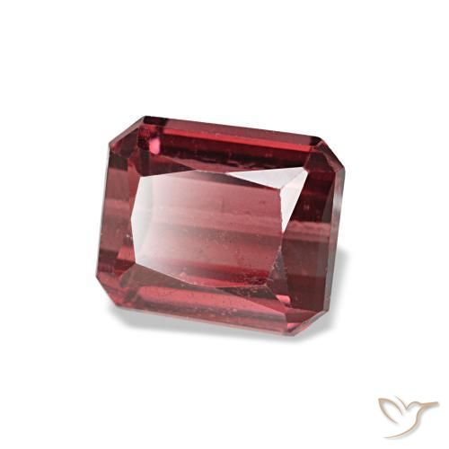 Granato rodolite naturale rosso da 1,17 ct, taglio smeraldo, VS