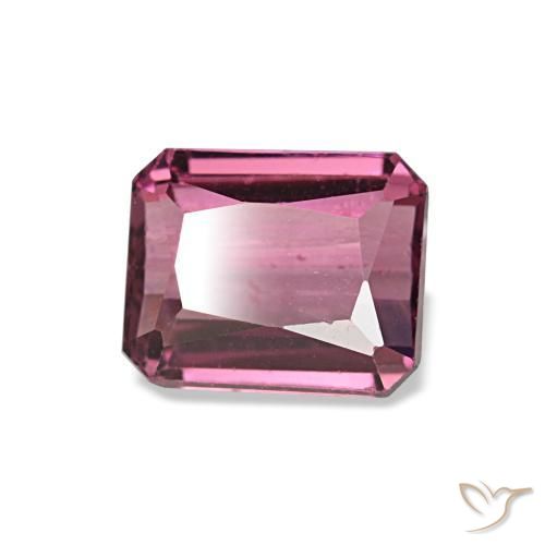 Granato rodolite naturale rosso da 1,17 ct, taglio smeraldo, VS
