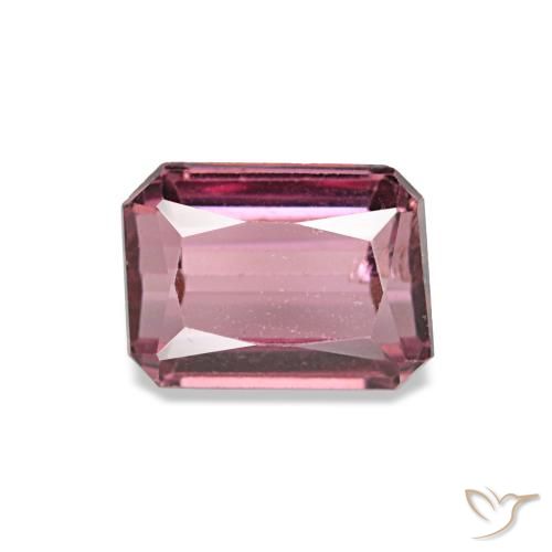 0.89ct rosso granato rodolite, taglio smeraldo, VS