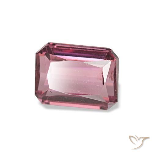 Granato rodolite naturale rosso da 0,89 ct, taglio smeraldo, VS