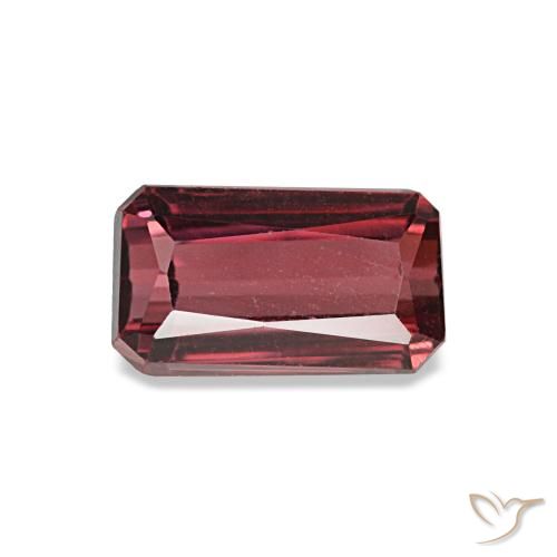 Granato rodolite naturale rosso da 0,99 ct, taglio smeraldo, VS