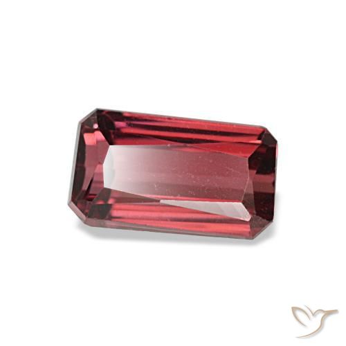 Granato rodolite naturale rosso da 0,99 ct, taglio smeraldo, VS