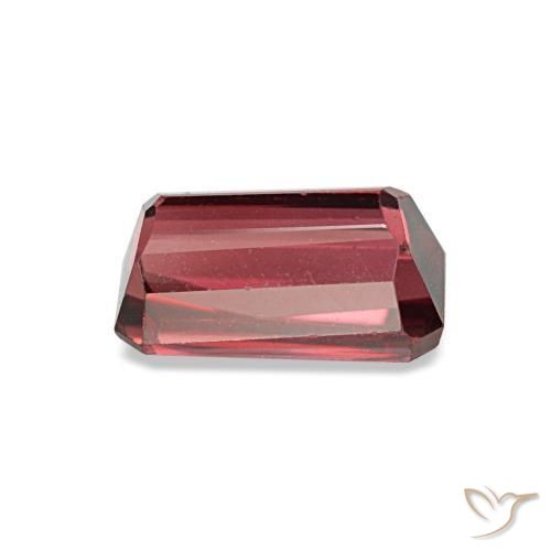 Granato rodolite naturale rosso da 0,99 ct, taglio smeraldo, VS