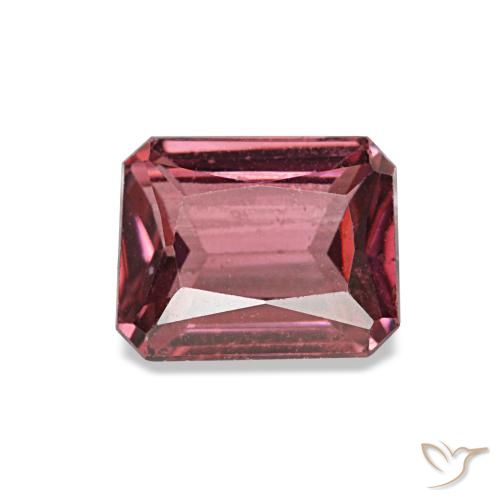 Granato rodolite naturale rosso da 0,93 ct, taglio smeraldo, VS