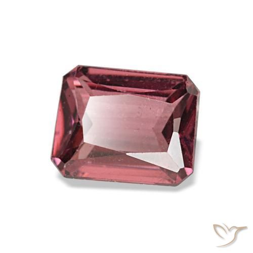 Granato rodolite naturale rosso da 0,93 ct, taglio smeraldo, VS