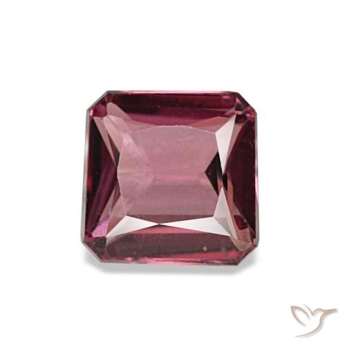 Granato rodolite naturale rosso da 1,21 ct, taglio smeraldo, VS