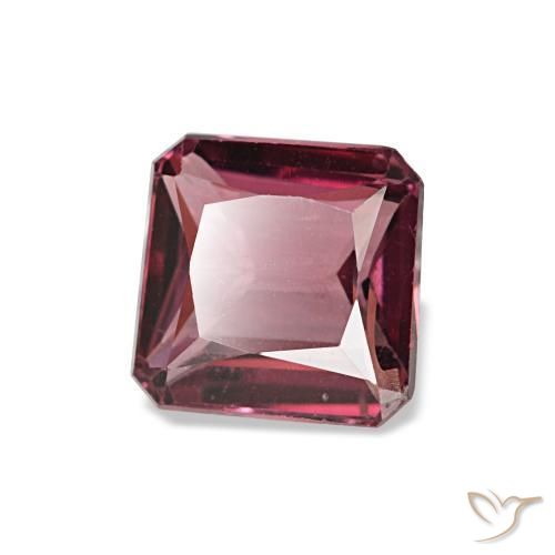 Granato rodolite naturale rosso da 1,21 ct, taglio smeraldo, VS