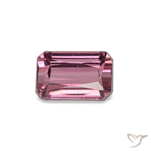 0.81ct rosa granato rodolite, taglio smeraldo, VS
