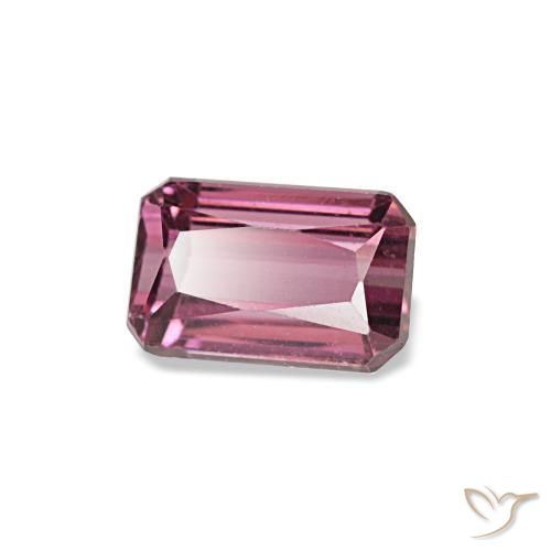 Granato rodolite naturale rosa da 0,81 ct, taglio smeraldo, VS