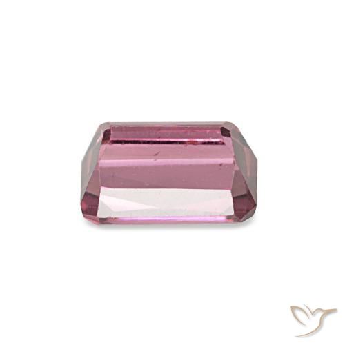 Granato rodolite naturale rosa da 0,81 ct, taglio smeraldo, VS