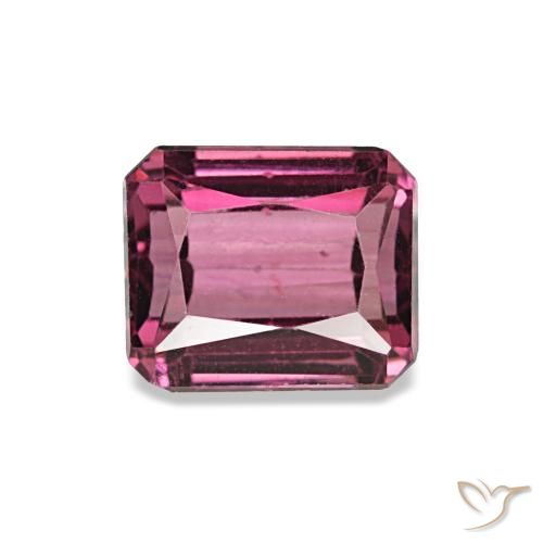 Granato rodolite naturale rosa da 1,25 ct, taglio smeraldo, VS