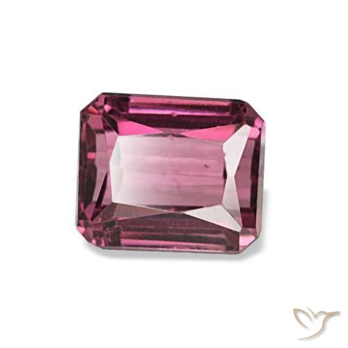 Granato rodolite naturale rosa da 1,25 ct, taglio smeraldo, VS