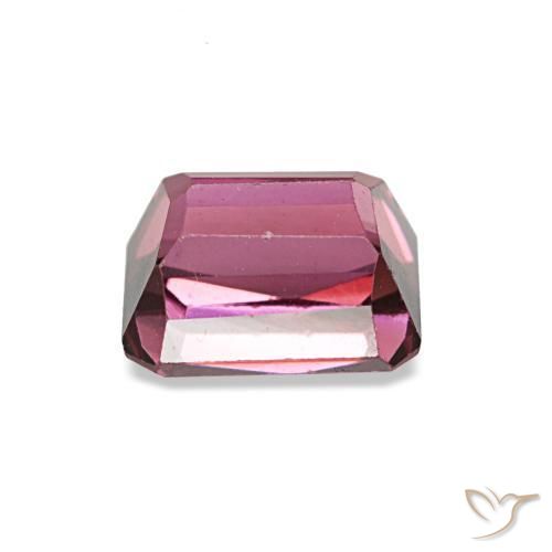 Granato rodolite naturale rosa da 1,25 ct, taglio smeraldo, VS
