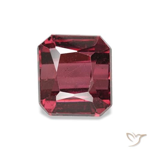 Granato rodolite naturale rosso da 1,44 ct, taglio smeraldo, VS