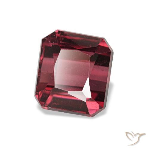 Granato rodolite naturale rosso da 1,44 ct, taglio smeraldo, VS