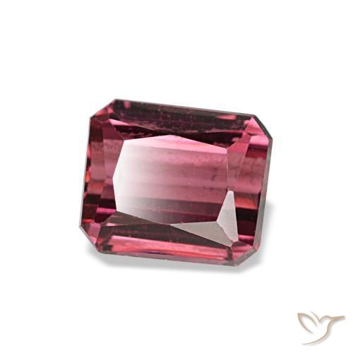 Granato rodolite naturale rosso da 1,19 ct, taglio smeraldo, VVS-VS