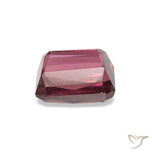 Granato rodolite naturale rosso da 1,19 ct, taglio smeraldo, VVS-VS