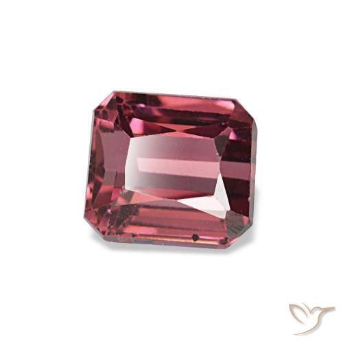 Granato rodolite naturale rosso da 0,98 ct, taglio smeraldo, VS