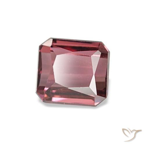 Granato rodolite naturale rosso da 0,95 ct, taglio smeraldo, VVS-VS