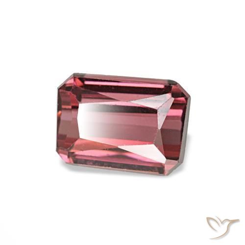 Granato rodolite naturale rosso da 0,93 ct, taglio smeraldo, VVS-VS