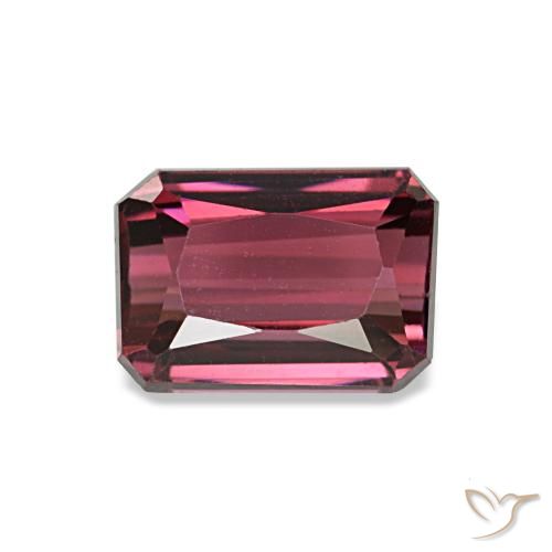 Granato rodolite naturale rosso da 1,44 ct, taglio smeraldo, VVS-VS