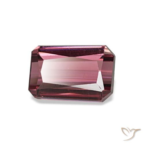 Granato rodolite naturale rosso da 1,49 ct, taglio smeraldo, VVS-VS