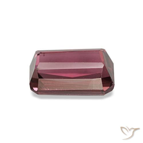 Granato rodolite naturale rosso da 1,49 ct, taglio smeraldo, VVS-VS