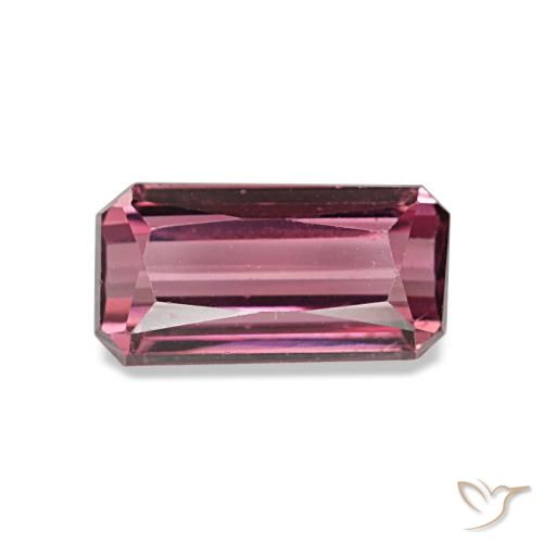 Granato rodolite naturale rosso da 1,19 ct, taglio smeraldo, VVS-VS