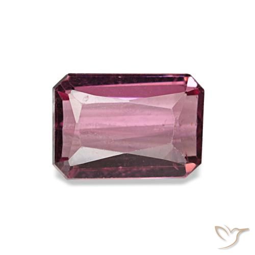 Granato rodolite naturale rosso da 1,21 ct, taglio smeraldo, VVS-VS