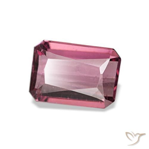 Granato rodolite naturale rosso da 1,21 ct, taglio smeraldo, VVS-VS