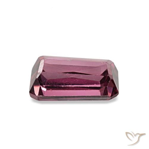 Granato rodolite naturale rosso da 1,21 ct, taglio smeraldo, VVS-VS