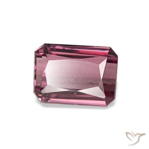 Granato rodolite naturale rosso da 1,31 ct, taglio smeraldo, VVS-VS