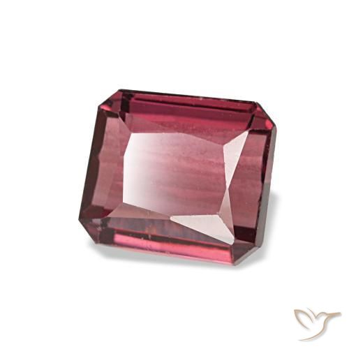 Granato rodolite naturale rosso da 0,93 ct, taglio smeraldo, VVS-VS