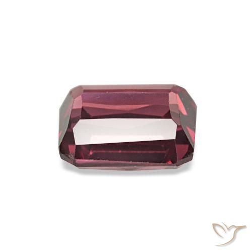 Granato rodolite naturale rosso da 0,93 ct, taglio smeraldo, VVS-VS