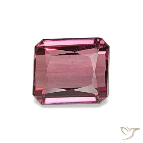 Granato rodolite naturale rosso da 1,43 ct, taglio smeraldo, VVS-VS