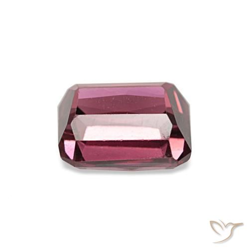 Granato rodolite naturale rosso da 1,43 ct, taglio smeraldo, VVS-VS