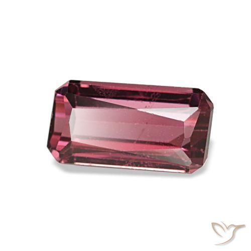 Granato rodolite naturale rosso da 1,10 ct, taglio smeraldo, VS