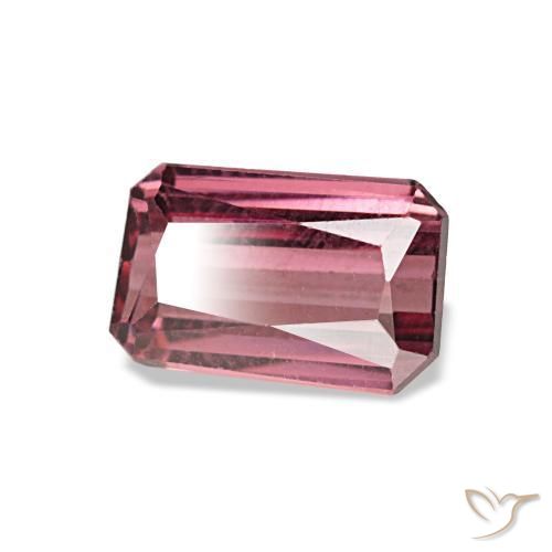 Granato rodolite naturale rosso da 1,22 ct, taglio smeraldo, VS