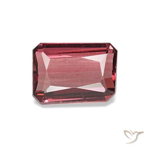 Granato rodolite naturale rosso da 1,14 ct, taglio smeraldo, VS