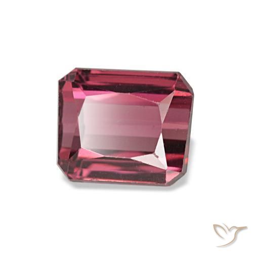 Granato rodolite naturale rosso da 1,39 ct, taglio smeraldo, VVS-VS