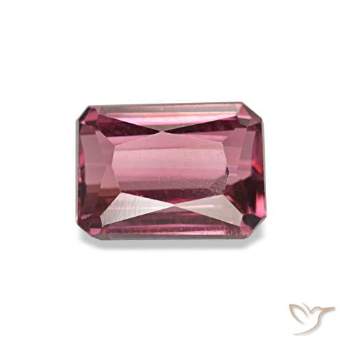 Granato rodolite naturale rosso da 1,09 ct, taglio smeraldo, VS