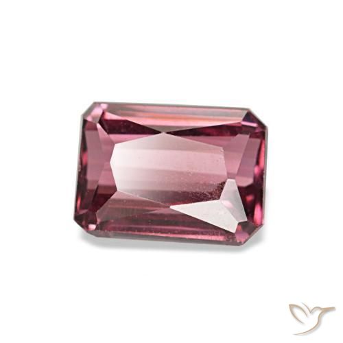 Granato rodolite naturale rosso da 1,09 ct, taglio smeraldo, VS