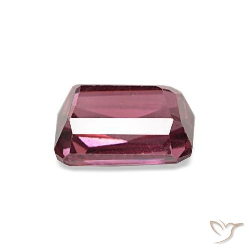 Granato rodolite naturale rosso da 1,09 ct, taglio smeraldo, VS