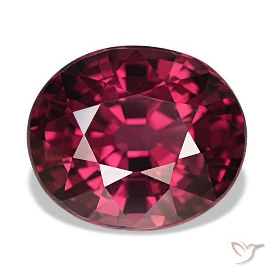 5.27ct rosso granato rodolite, ovale, VVS