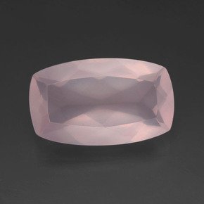 Quarzo rosa naturale rosa da 11,28 ct, taglio a cuscino, trasparente