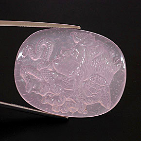 Quarzo rosa naturale rosa da 87,42 ct, trasparente, trasparente/traslucido