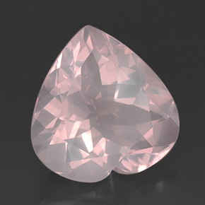 Quarzo rosa naturale rosa da 14,43 ct, trasparente, trasparente/traslucido