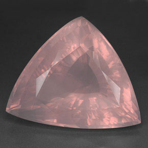Quarzo rosa naturale rosa da 182,35 ct, trillion, trasparente