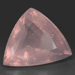 Quarzo rosa naturale rosa da 182,35 ct, trillion, trasparente