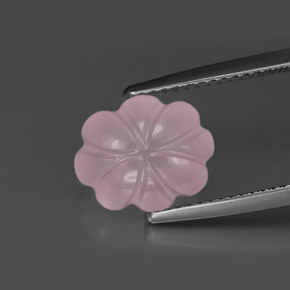 Quarzo rosa naturale rosa da 3,88 ct, taglio fiore, trasparente